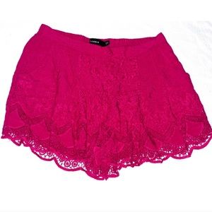 3/$25  Torrid pink lace flowy shorts